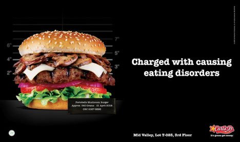 Hamburger ad with black backroung